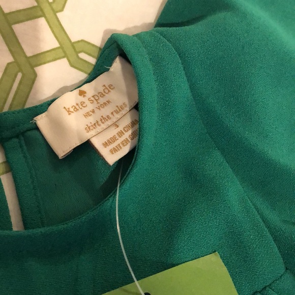 kate spade® ♠️ Cascading Ruffle Dress Emerald Green Holiday Size 3 - Picture 7 of 9